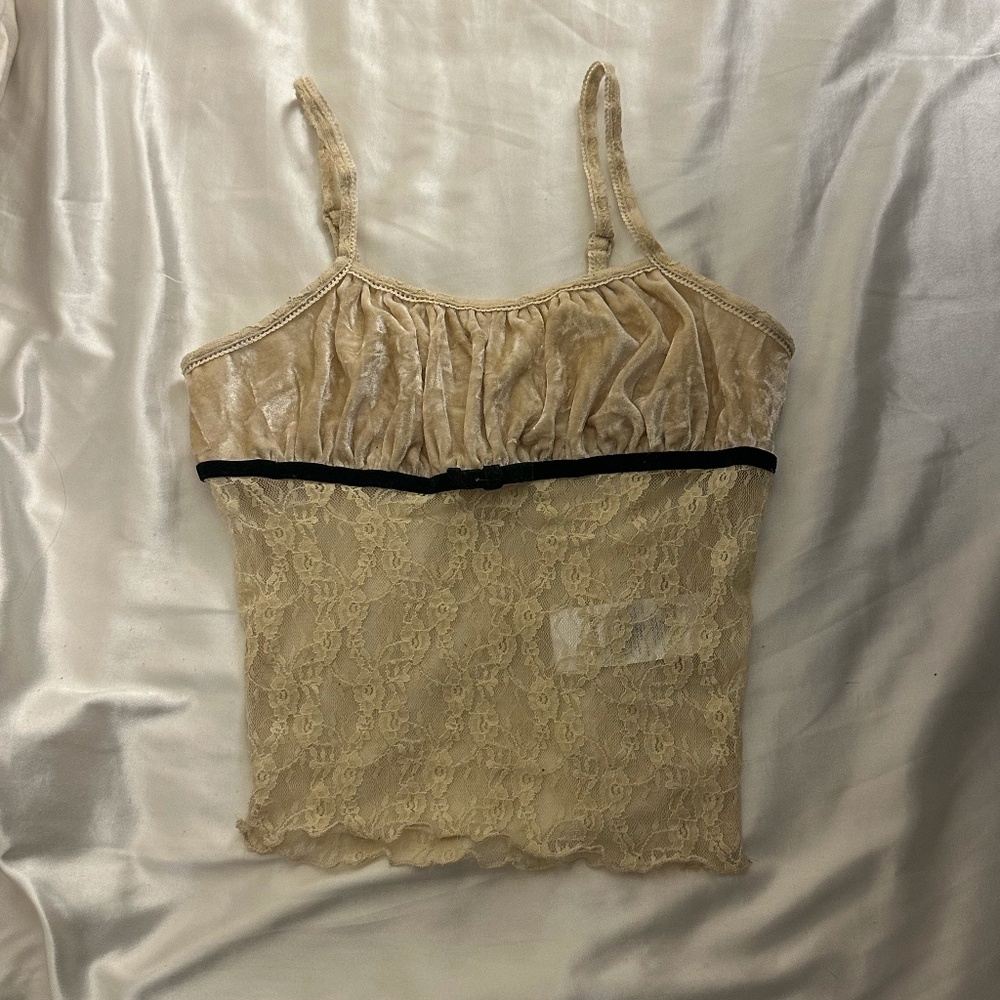 urban outfitters velvet/lace tank